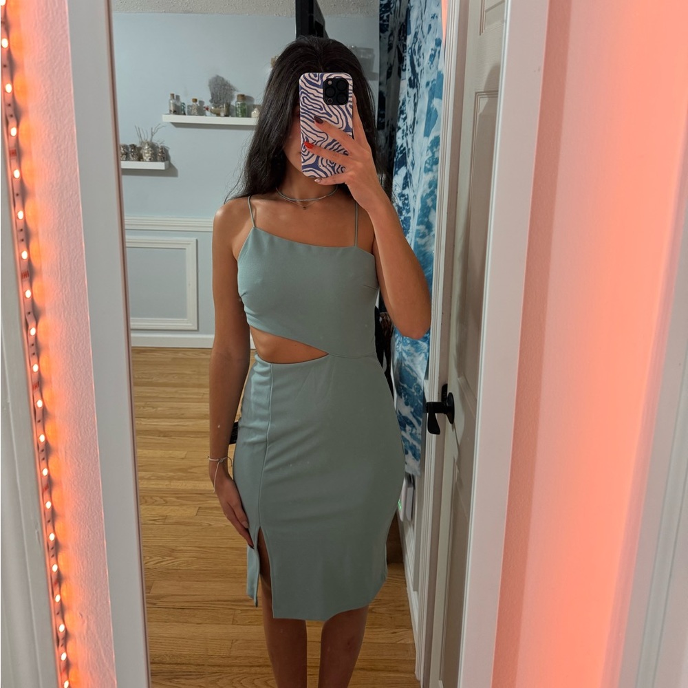 Lulu's mint blue Cutout Dress